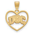 Sterling Silver Gold-plated University of Southern California U-S-C Heart Pendant