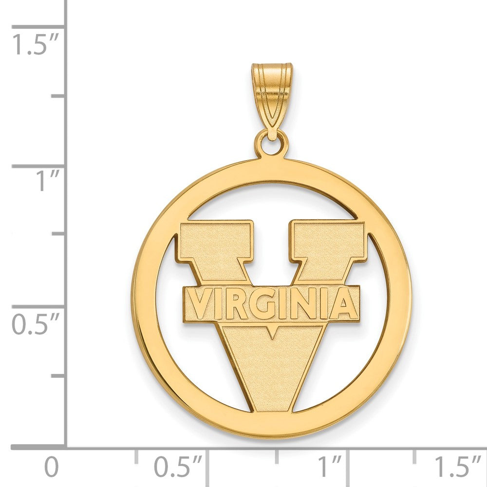 Sterling Silver Gold-plated LogoArt University of Virginia Large Circle Pendant