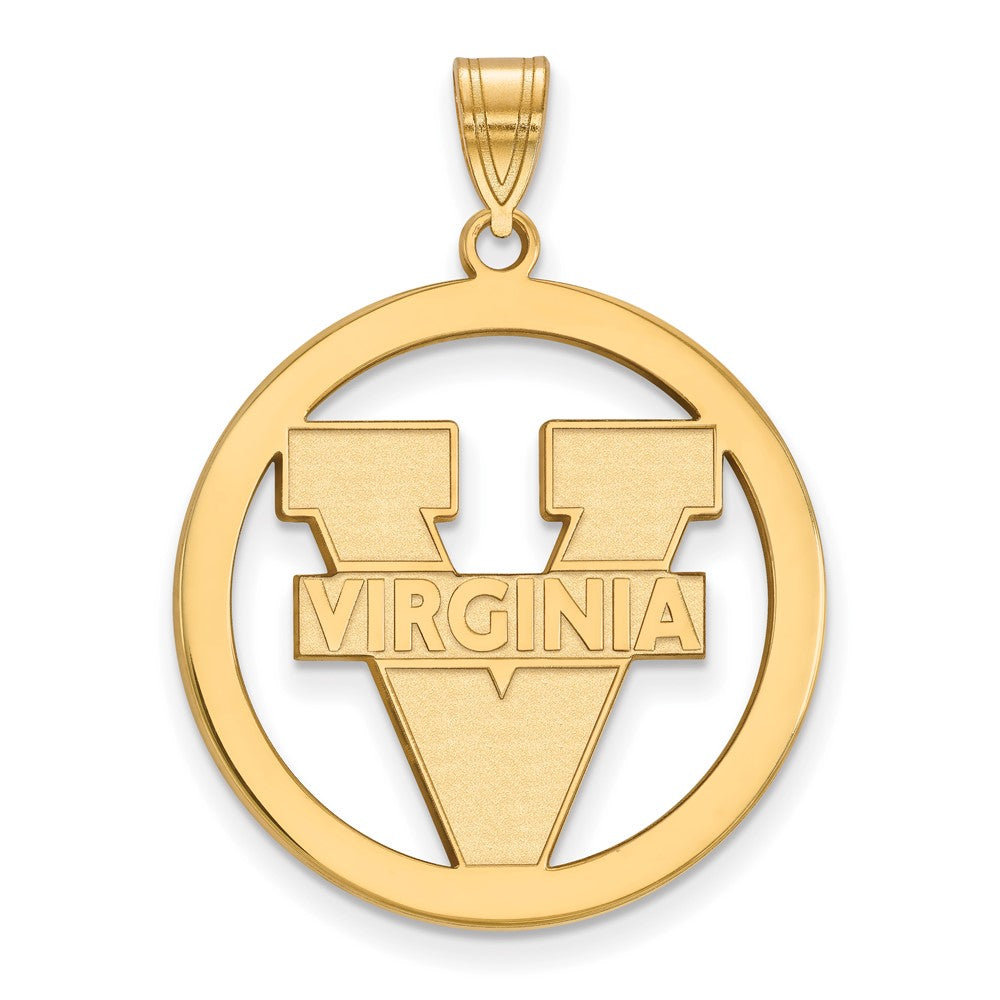 Sterling Silver Gold-plated LogoArt University of Virginia Large Circle Pendant