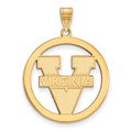 Sterling Silver Gold-plated LogoArt University of Virginia Large Circle Pendant