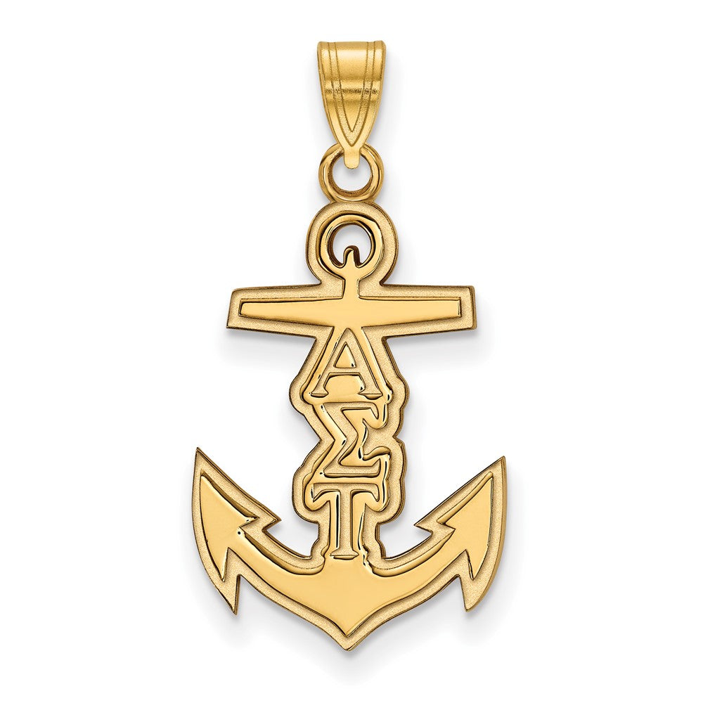 Sterling Silver Gold-plated LogoArt Alpha Sigma Tau Sorority Symbol Small Pendant