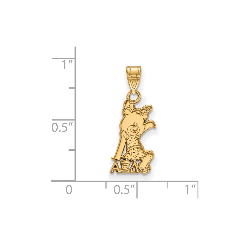 Sterling Silver Gold-plated LogoArt Alpha Xi Delta Sorority Symbol Small Pendant