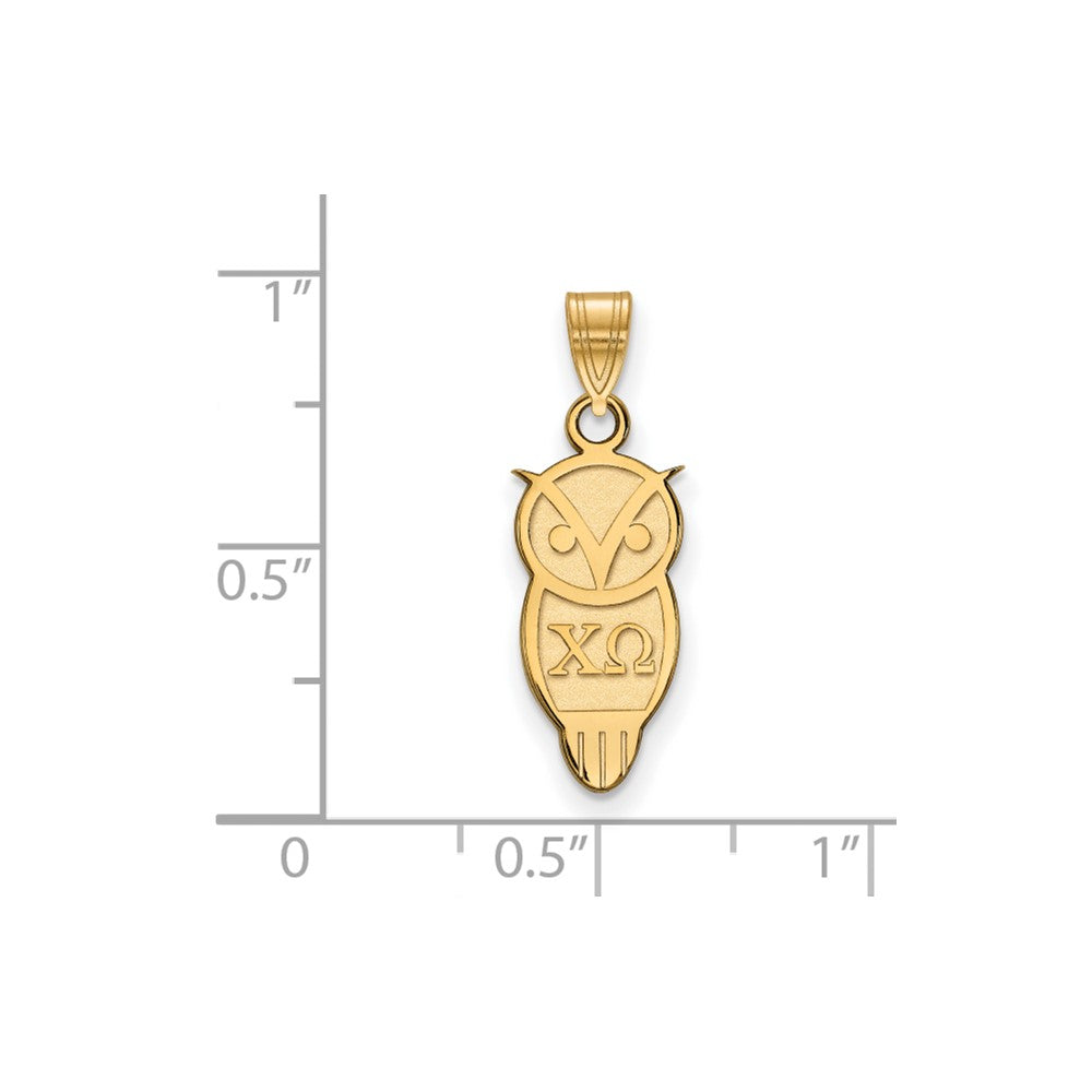 Sterling Silver Gold-plated LogoArt Chi Omega Sorority Symbol Small Pendant