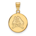 10k Gold LogoArt East Carolina University Pirate Medium Disc Pendant