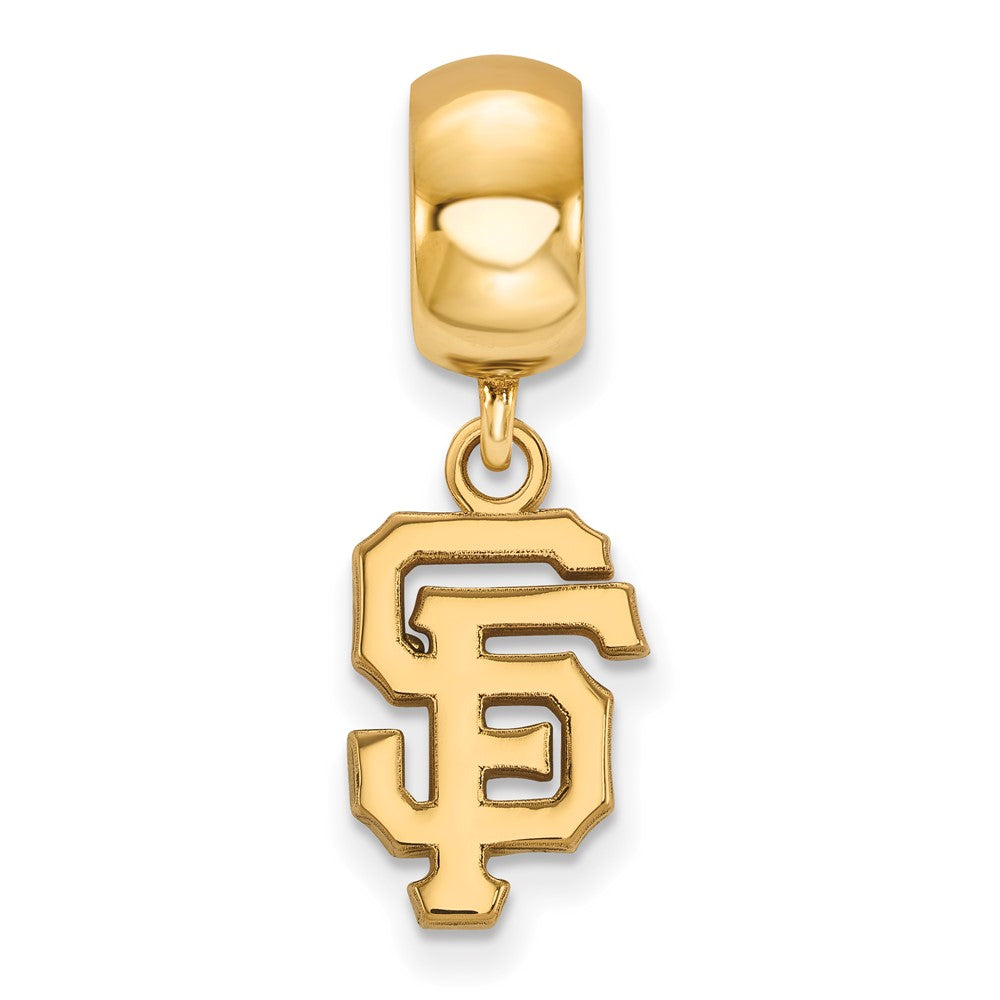 Sterling Silver Gold Plated Major League Baseball LogoArt San Francisco Giants Dangle Bead