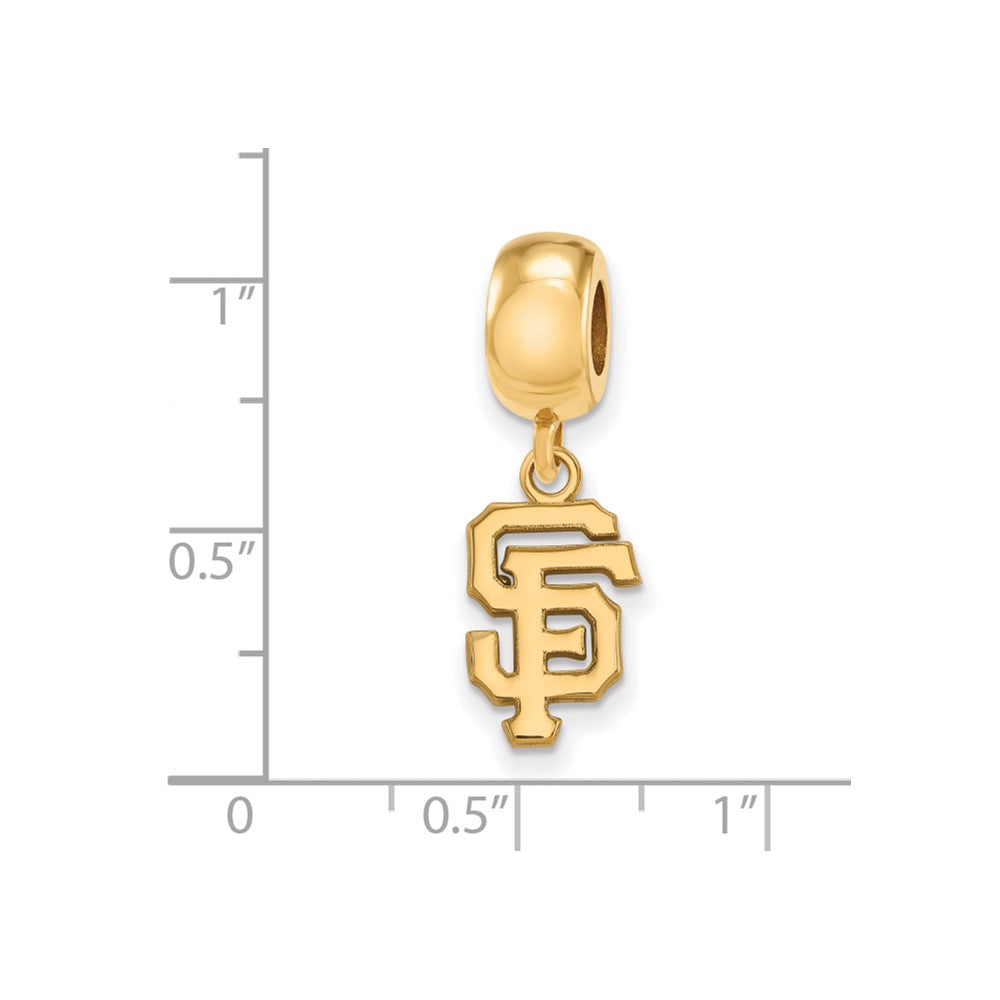 Sterling Silver Gold Plated Major League Baseball LogoArt San Francisco Giants Dangle Bead
