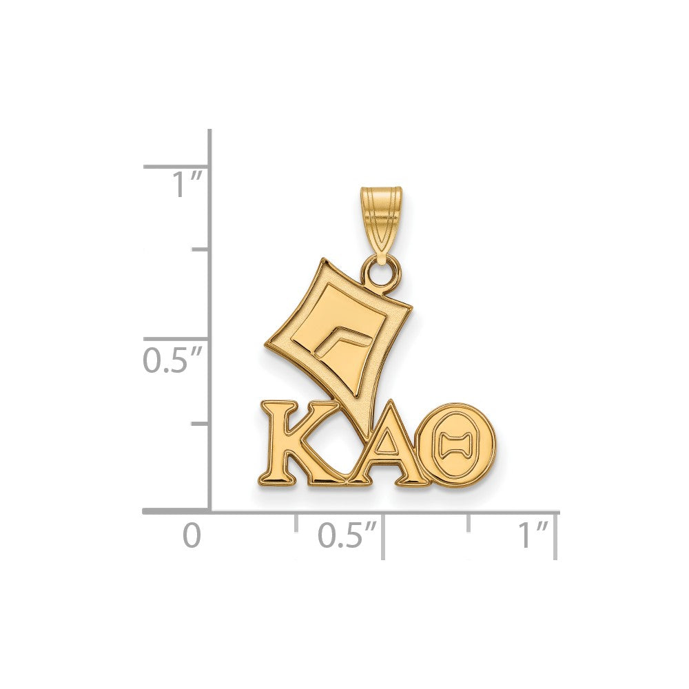 Sterling Silver Gold-plated LogoArt Kappa Alpha Theta Sorority Symbol Small Pendant