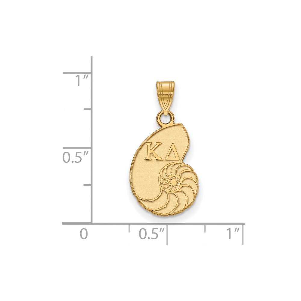 Sterling Silver Gold-plated LogoArt Kappa Delta Sorority Symbol Small Pendant