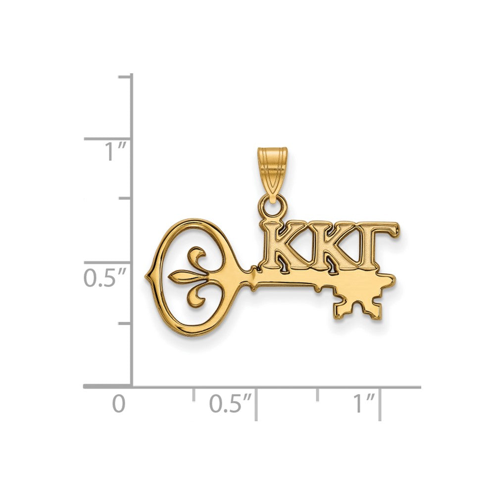Sterling Silver Gold-plated LogoArt Kappa Kappa Gamma Sorority Symbol Small Pendant