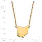 14k Gold LogoArt Miami University Ohio Shape 18 inch Necklace