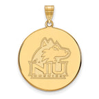10k Gold LogoArt Northern Illinois University N-I-U Huskies Extra Large Disc Pendant