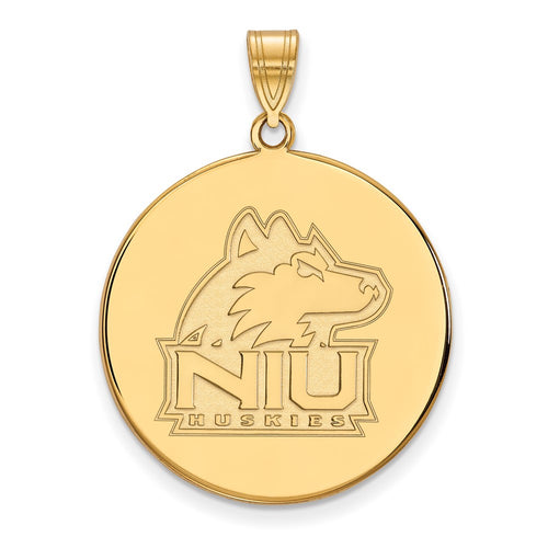 10k Gold LogoArt Northern Illinois University N-I-U Huskies Extra Large Disc Pendant
