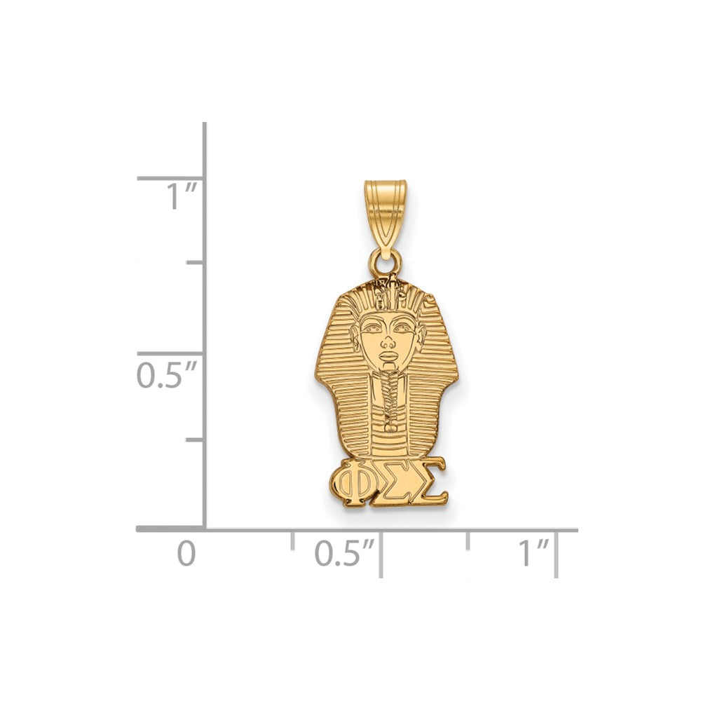 Sterling Silver Gold-plated LogoArt Phi Sigma Sigma Sorority Symbol Small Pendant