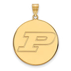 10k Gold LogoArt Purdue University Letter P Extra Large Disc Pendant