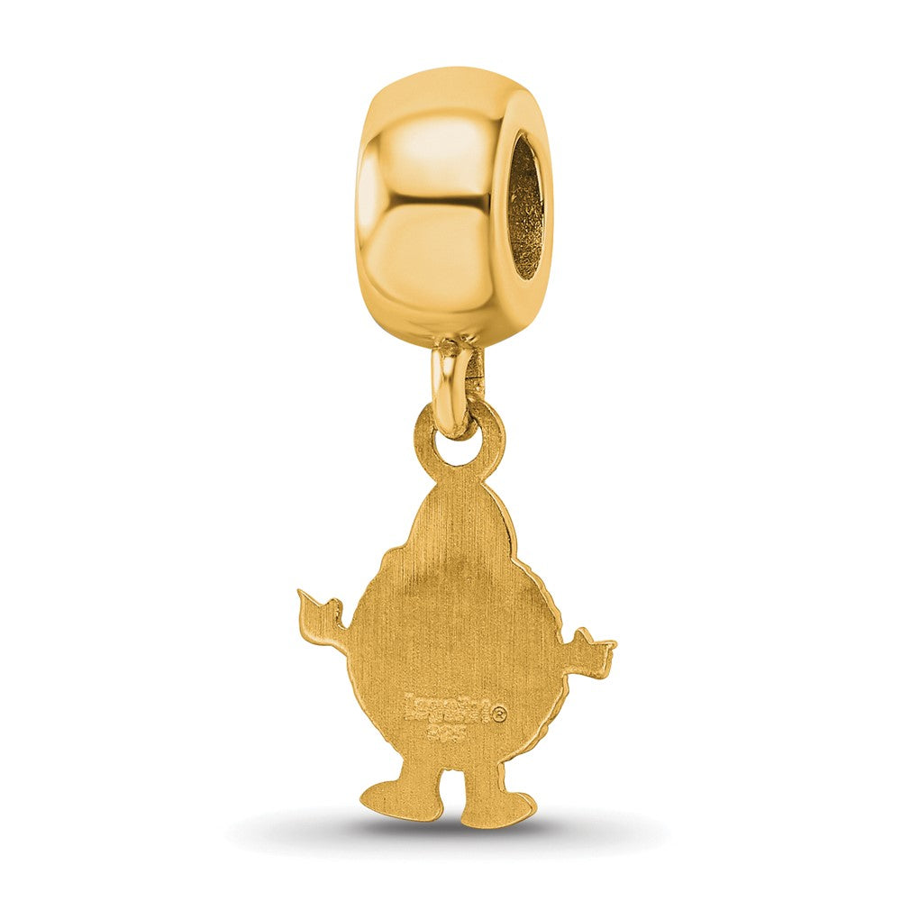 Sterling Silver Gold-plated LogoArt Syracuse University Mascot Small Dangle Bead Charm