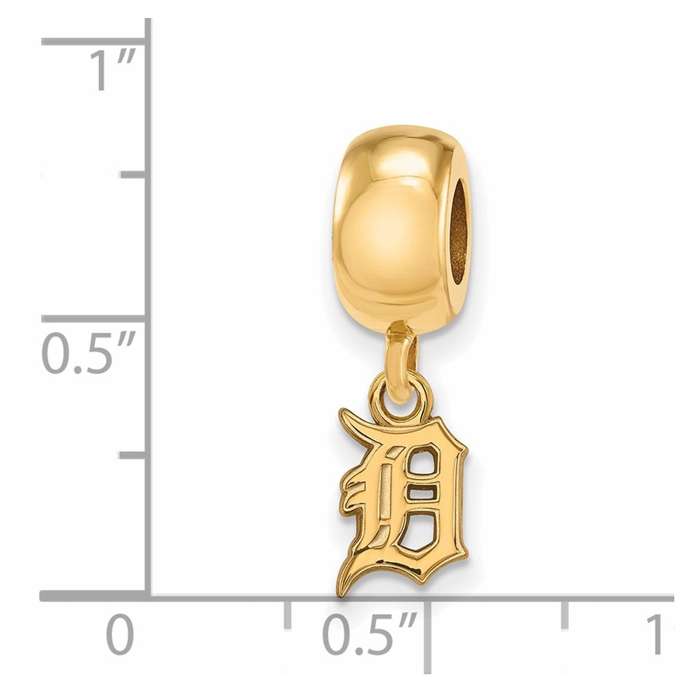Sterling Silver Gold Plated Major League Baseball LogoArt Detroit Tigers Dangle Bead