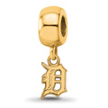 Sterling Silver Gold Plated Major League Baseball LogoArt Detroit Tigers Dangle Bead