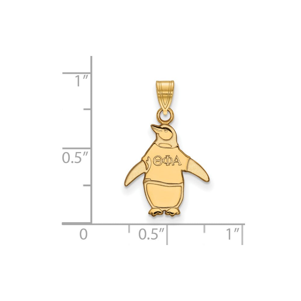 Sterling Silver Gold-plated LogoArt Theta Phi Alpha Sorority Symbol Small Pendant