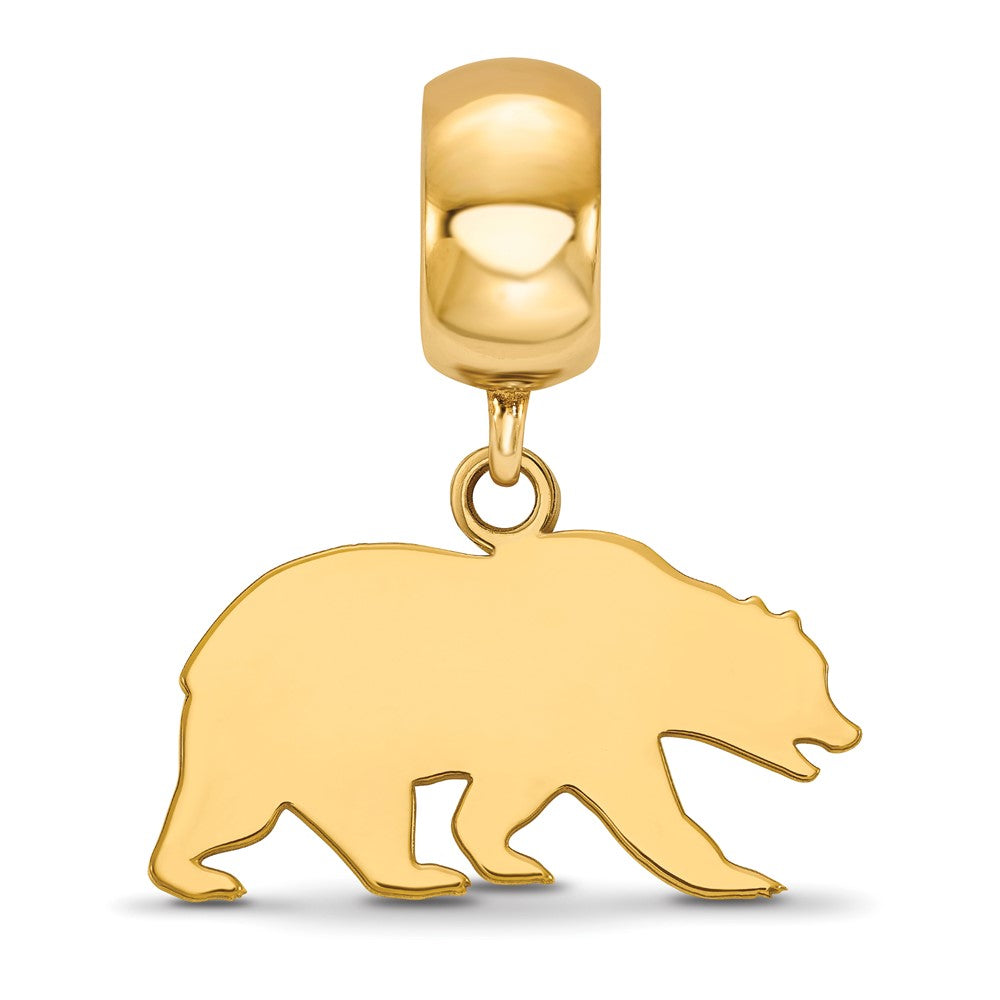 Sterling Silver Gold-plated LogoArt University of California Berkeley Bear Small Dangle Bead Charm