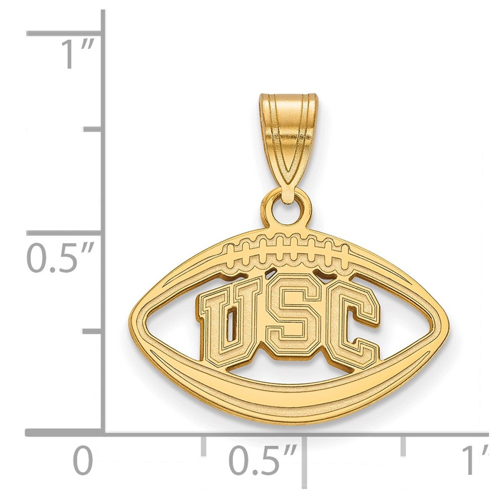 Sterling Silver Gold-plated University of Southern California U-S-C Football Pendant