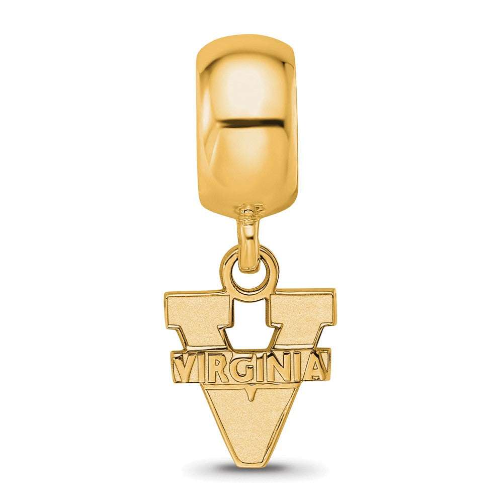 Sterling Silver Gold-plated LogoArt University of Virginia Extra Small Dangle Bead Charm