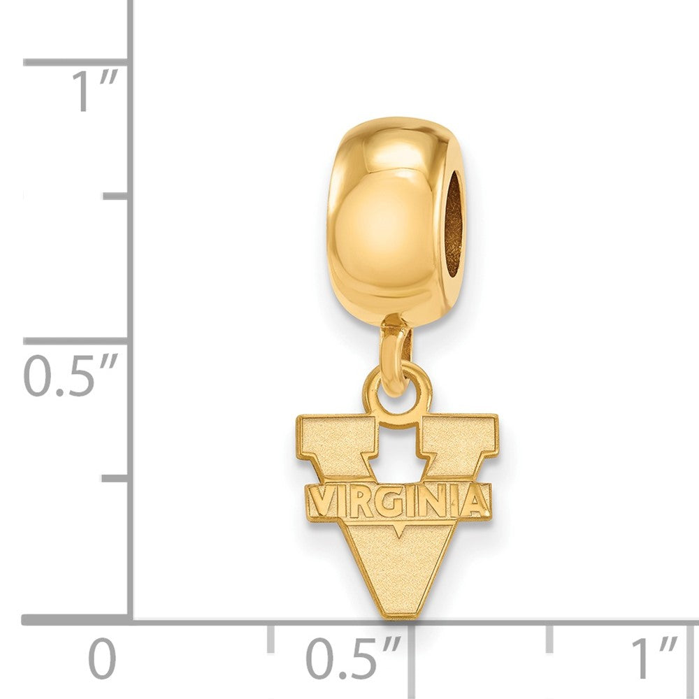 Sterling Silver Gold-plated LogoArt University of Virginia Extra Small Dangle Bead Charm