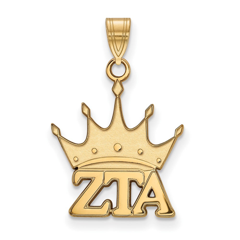 Sterling Silver Gold-plated LogoArt Zeta Tau Alpha Sorority Symbol Small Pendant