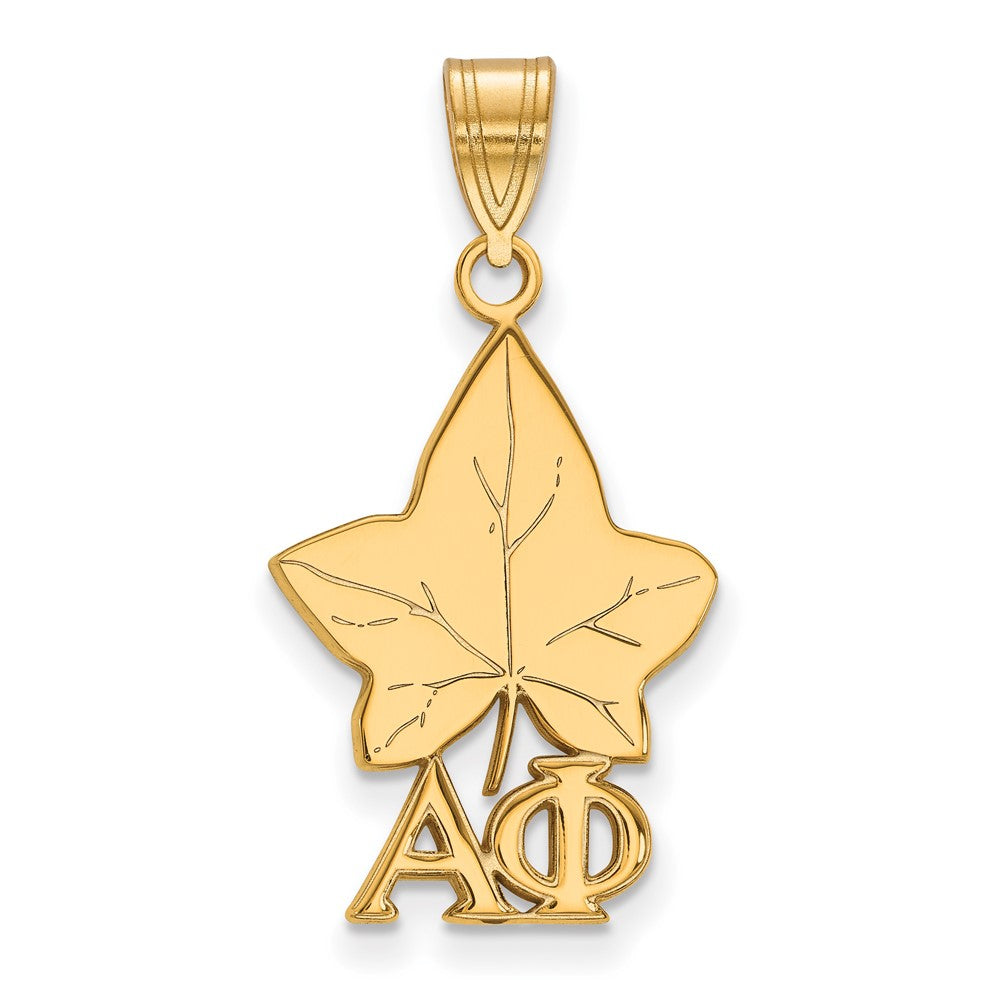 Sterling Silver Gold-plated LogoArt Alpha Phi Sorority Symbol Medium Pendant