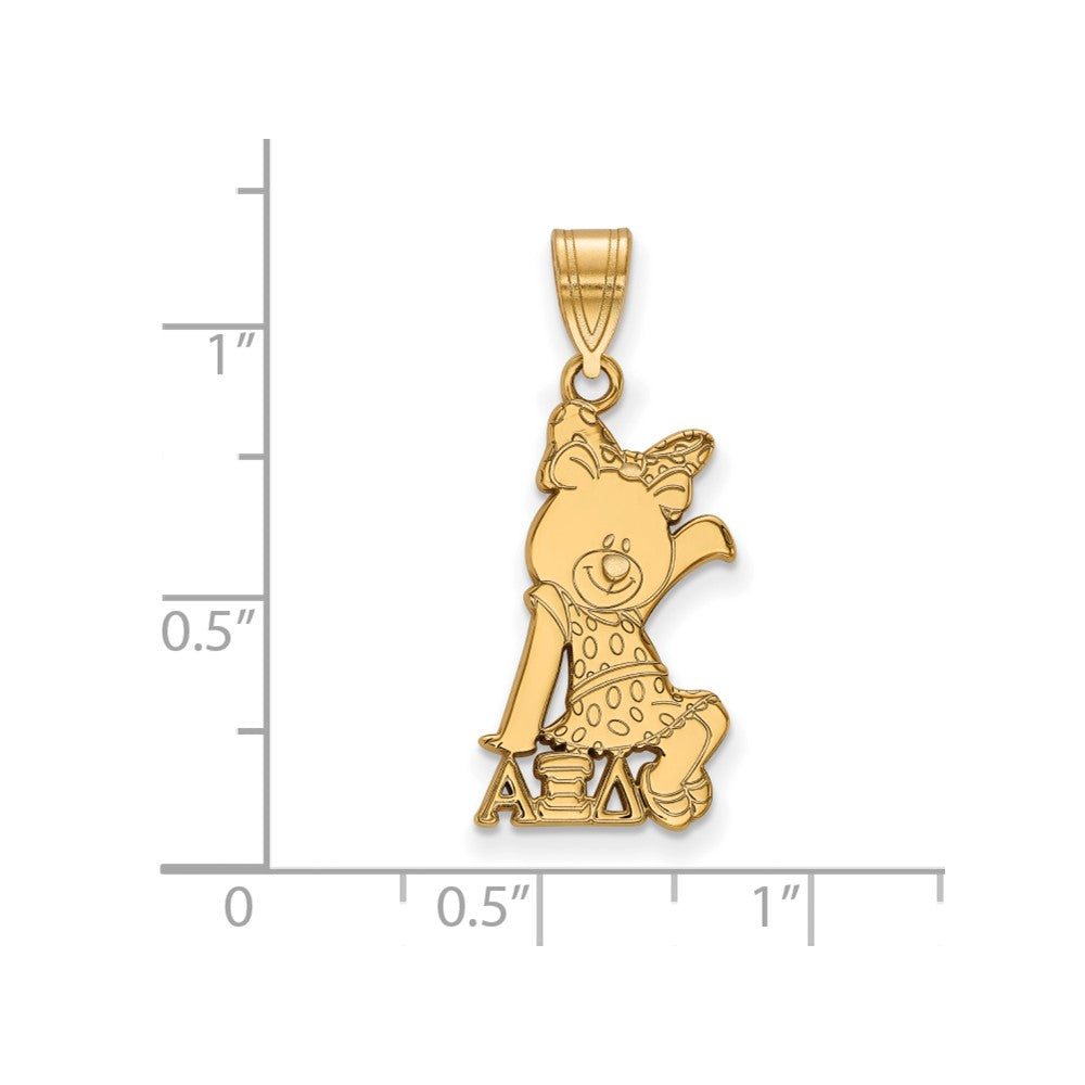 Sterling Silver Gold-plated LogoArt Alpha Xi Delta Sorority Symbol Medium Pendant
