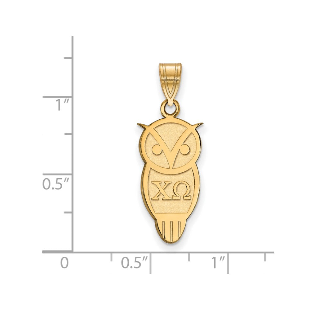 Sterling Silver Gold-plated LogoArt Chi Omega Sorority Symbol Medium Pendant