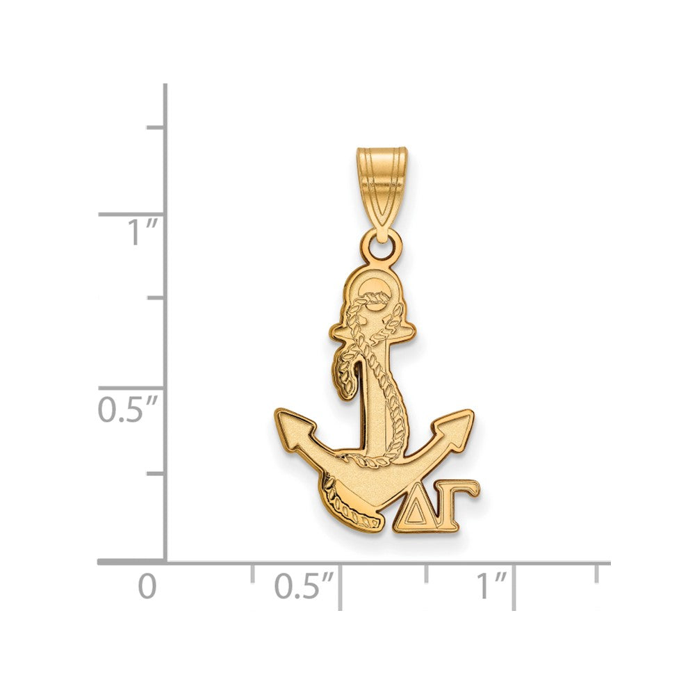 Sterling Silver Gold-plated LogoArt Delta Gamma Sorority Symbol Medium Pendant