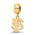 Sterling Silver Gold-plated LogoArt Florida State University F-S Small Dangle Bead Charm