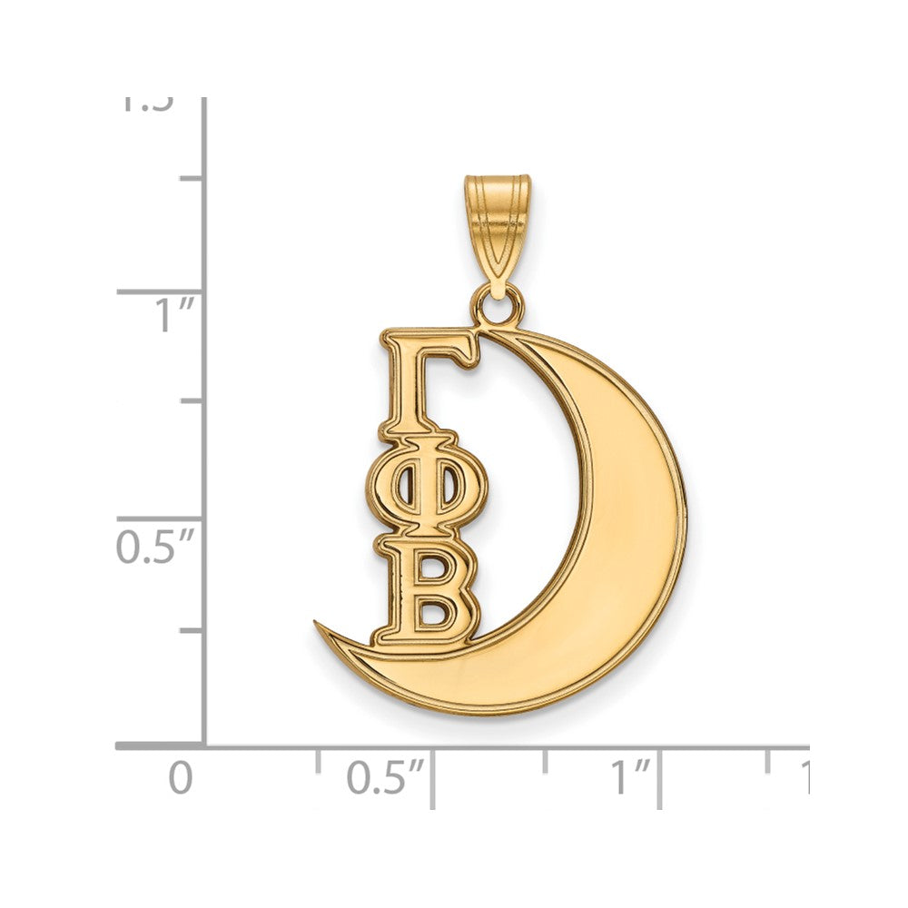Sterling Silver Gold-plated LogoArt Gamma Phi Beta Sorority Symbol Medium Pendant