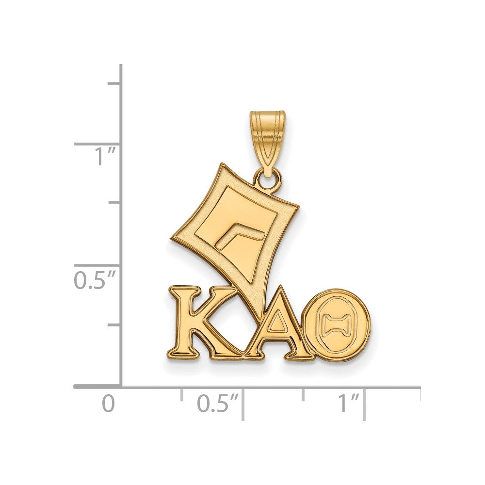 Sterling Silver Gold-plated LogoArt Kappa Alpha Theta Sorority Symbol Medium Pendant