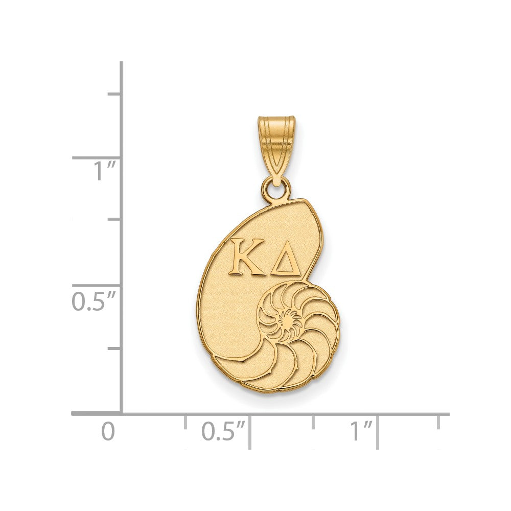 Sterling Silver Gold-plated LogoArt Kappa Delta Sorority Symbol Medium Pendant
