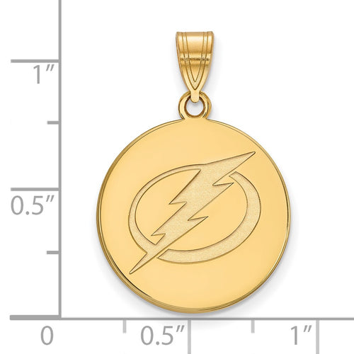 10k Gold NHL LogoArt Tampa Bay Lightning Large Disc Pendant