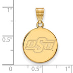 10k Gold LogoArt Oklahoma State University O-S-U Small Disc Pendant