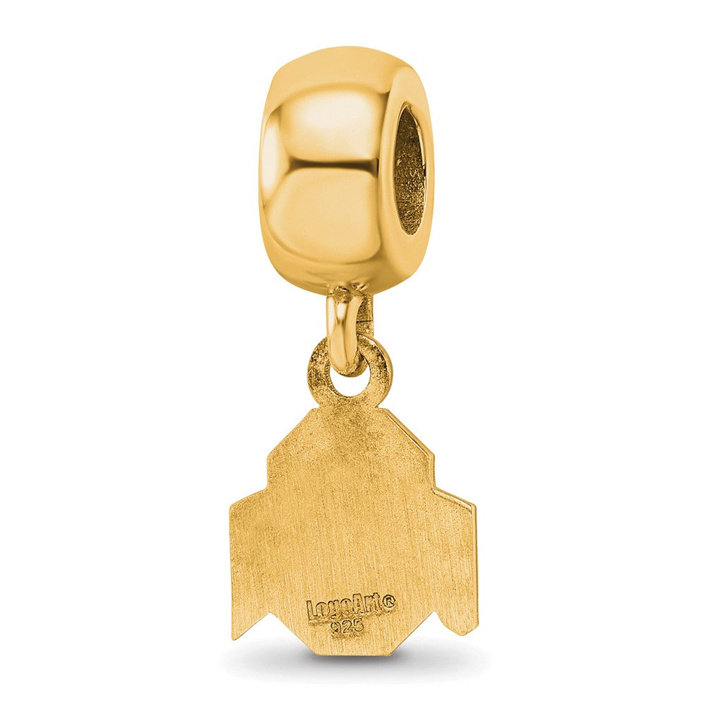 Sterling Silver Gold-plated LogoArt The Ohio State University Extra Small Dangle Bead Charm