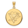 14k Gold NHL LogoArt Pittsburgh Penguins Large Disc Pendant