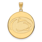 10k Gold LogoArt Penn State University Lion Extra Large Disc Pendant