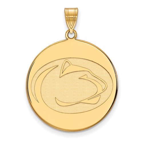 10k Gold LogoArt Penn State University Lion Extra Large Disc Pendant
