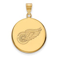 14k Gold NHL LogoArt Detroit Red Wings Large Disc Pendant