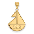 Sterling Silver Gold-plated LogoArt Sigma Sigma Sigma Sorority Symbol Medium Pendant