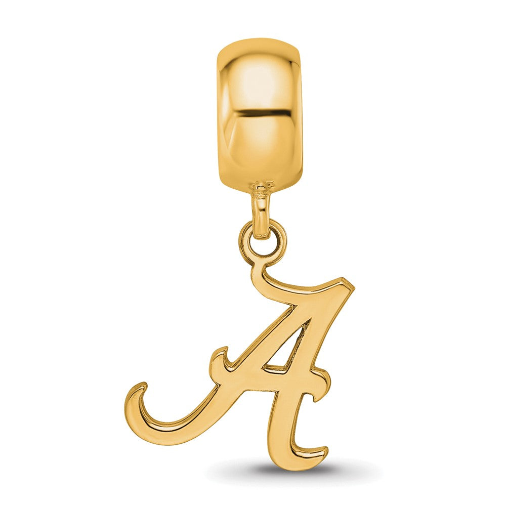 Sterling Silver Gold-plated LogoArt University of Alabama Letter A Small Dangle Bead Charm