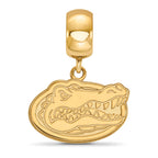 Sterling Silver Gold-plated LogoArt University of Florida Gator Small Dangle Bead Charm