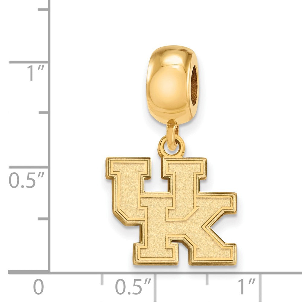 Sterling Silver Gold-plated LogoArt University of Kentucky U-K Small Dangle Bead Charm