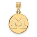 14k Gold LogoArt University of Michigan Letter M Medium Disc Pendant