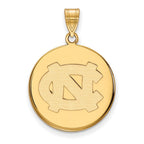 10k Gold LogoArt University of North Carolina N-C Large Disc Pendant