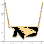 Sterling Silver Gold-plated LogoArt University of North Dakota Large Enameled Pendant 18 inch Necklace