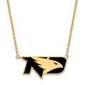Sterling Silver Gold-plated LogoArt University of North Dakota Large Enameled Pendant 18 inch Necklace
